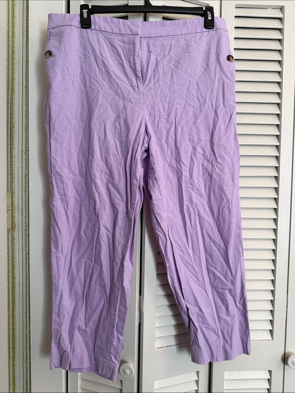 J. Crew Lavender Cropped Straight-Leg Pants